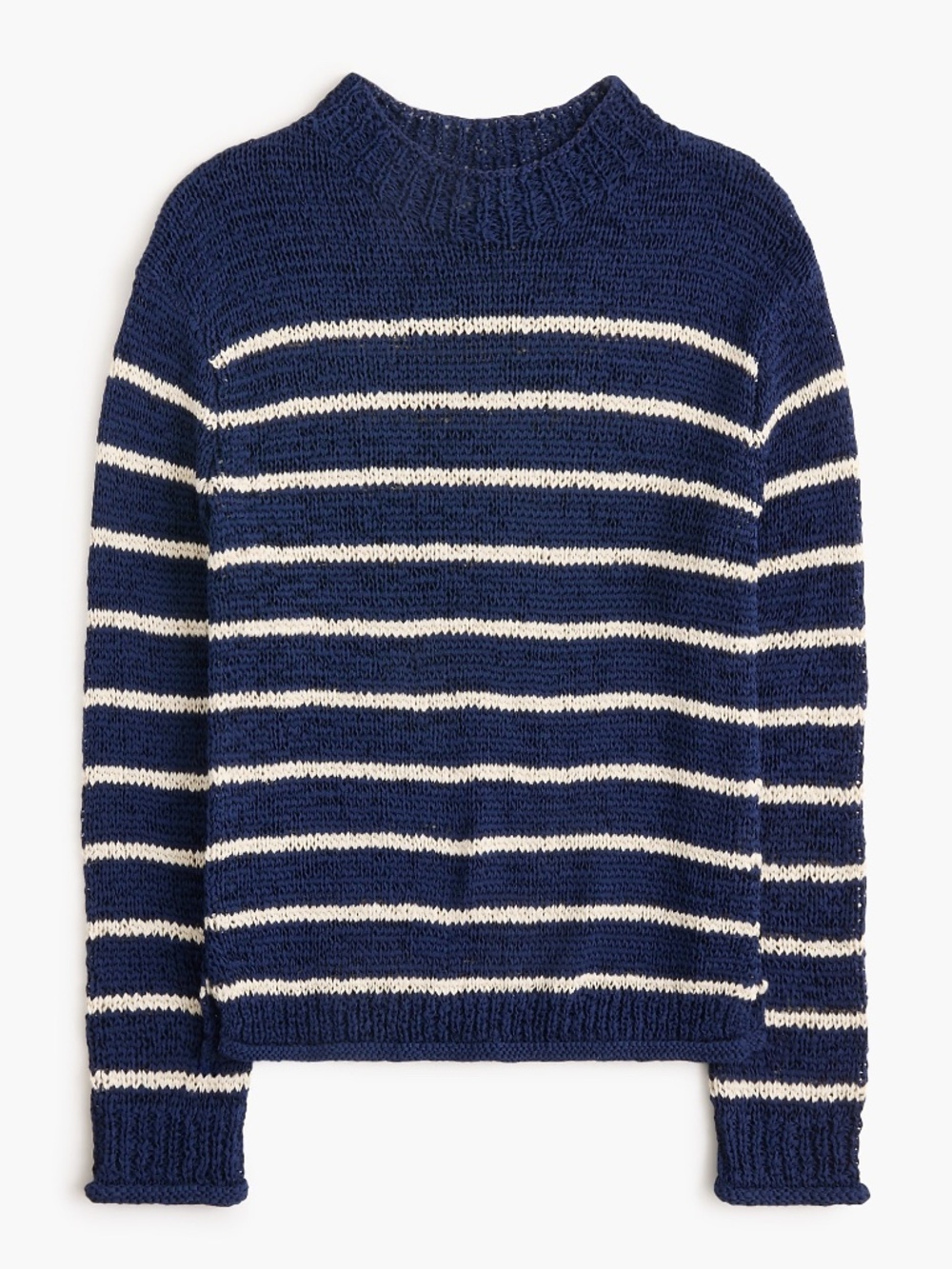 NWT J.Crew Factory Striped tape yarn crewneck sweater
